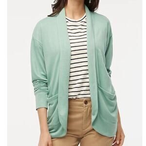 J Crew Women's Eucalyptus Steam Soft Knit Wrap Cardigan Sweater Medium Green